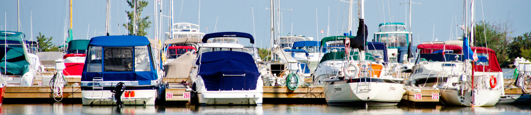 boats docked at the Belle River Marina