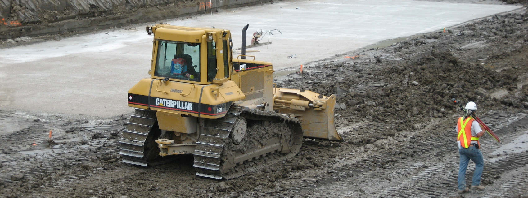 bulldozer in construction area